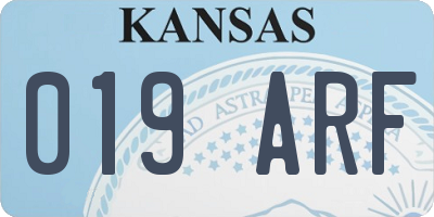 KS license plate 019ARF