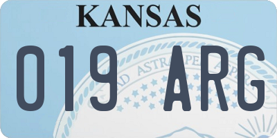 KS license plate 019ARG