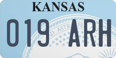 KS license plate 019ARH