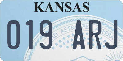 KS license plate 019ARJ