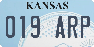 KS license plate 019ARP