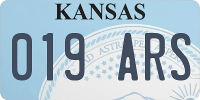 KS license plate 019ARS