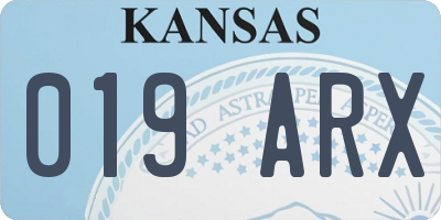 KS license plate 019ARX