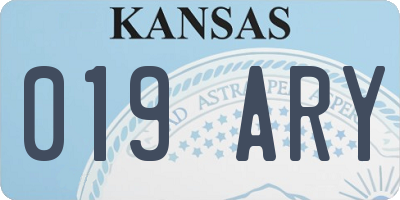 KS license plate 019ARY