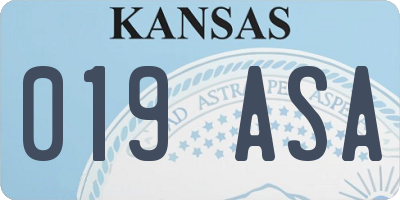 KS license plate 019ASA