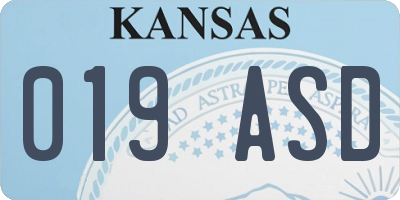 KS license plate 019ASD