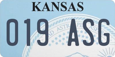KS license plate 019ASG