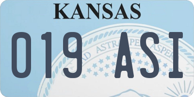 KS license plate 019ASI