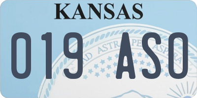 KS license plate 019ASO