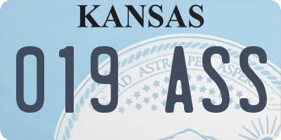 KS license plate 019ASS