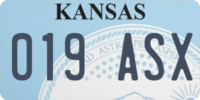 KS license plate 019ASX