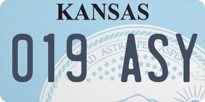 KS license plate 019ASY