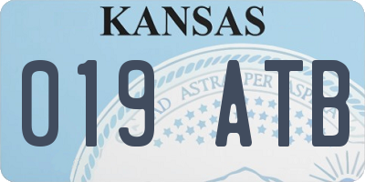 KS license plate 019ATB