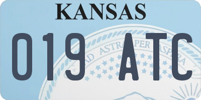 KS license plate 019ATC
