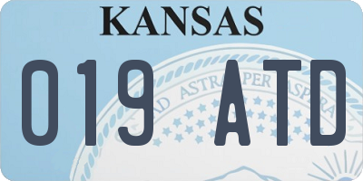 KS license plate 019ATD