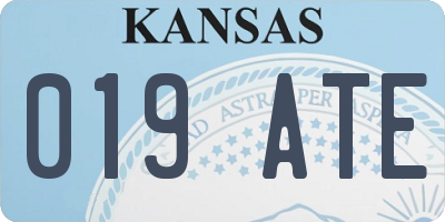 KS license plate 019ATE