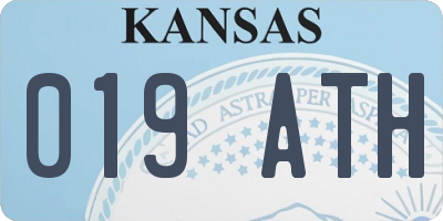 KS license plate 019ATH