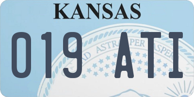 KS license plate 019ATI