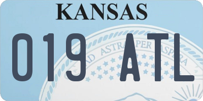 KS license plate 019ATL