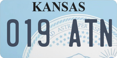 KS license plate 019ATN