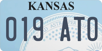 KS license plate 019ATO