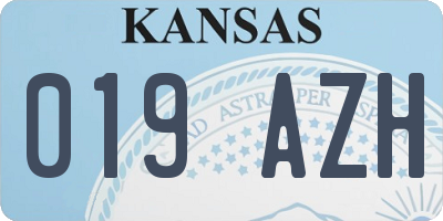 KS license plate 019AZH