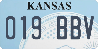KS license plate 019BBV