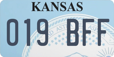 KS license plate 019BFF