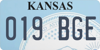 KS license plate 019BGE