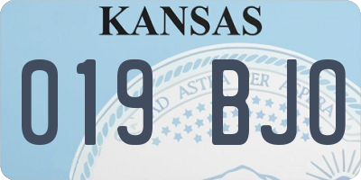 KS license plate 019BJO