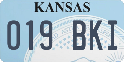 KS license plate 019BKI