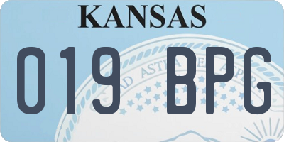 KS license plate 019BPG