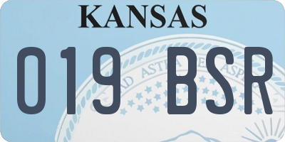 KS license plate 019BSR