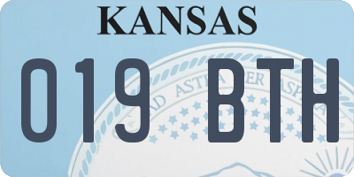 KS license plate 019BTH