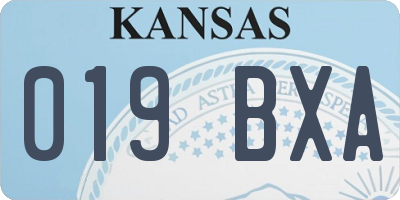 KS license plate 019BXA