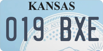 KS license plate 019BXE