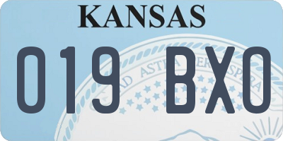 KS license plate 019BXO