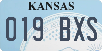 KS license plate 019BXS