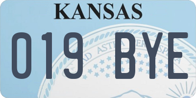 KS license plate 019BYE