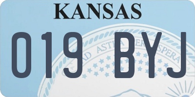 KS license plate 019BYJ