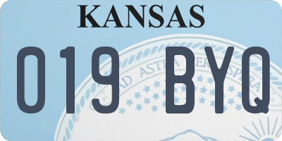KS license plate 019BYQ