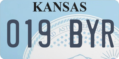 KS license plate 019BYR