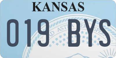 KS license plate 019BYS