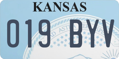 KS license plate 019BYV