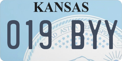 KS license plate 019BYY