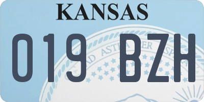 KS license plate 019BZH