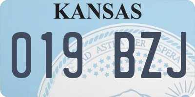 KS license plate 019BZJ