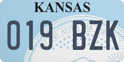 KS license plate 019BZK