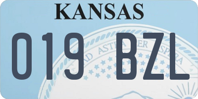 KS license plate 019BZL