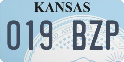 KS license plate 019BZP